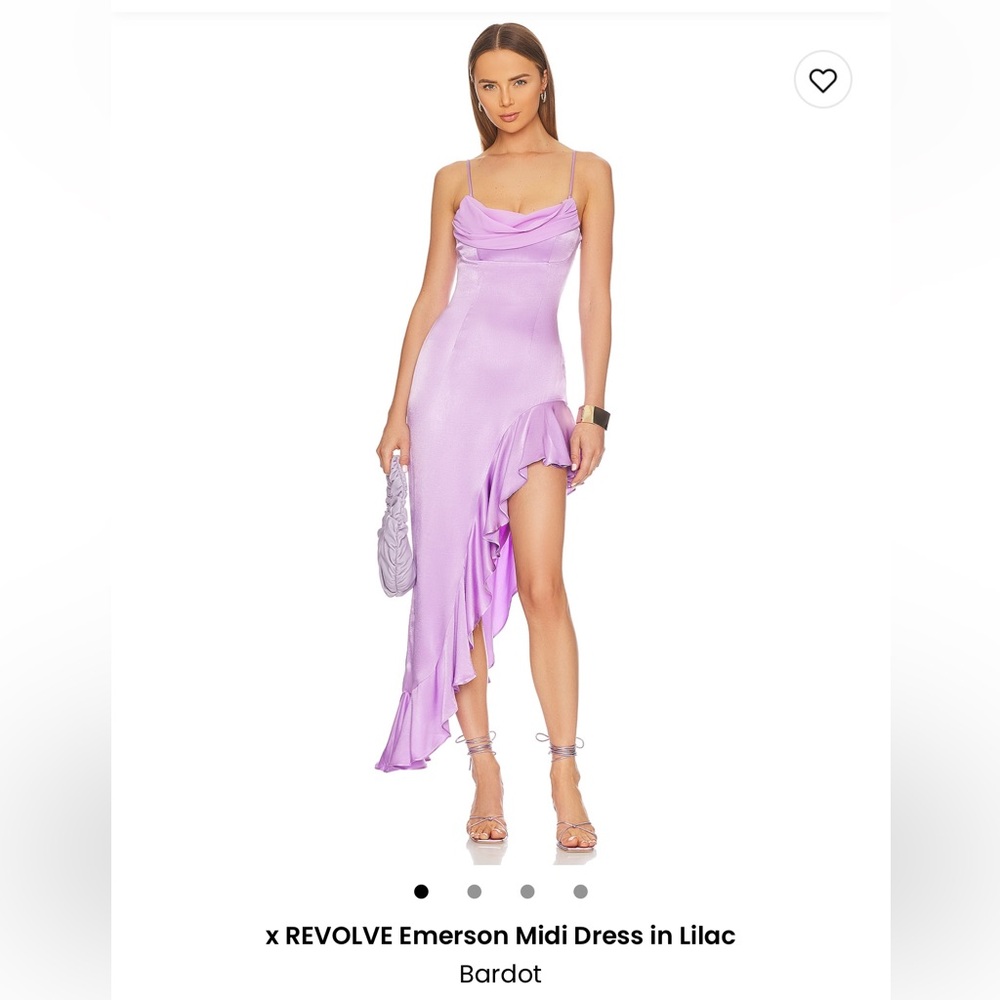 Bardot Emerson Asymmetrical Midi Dress Lilac